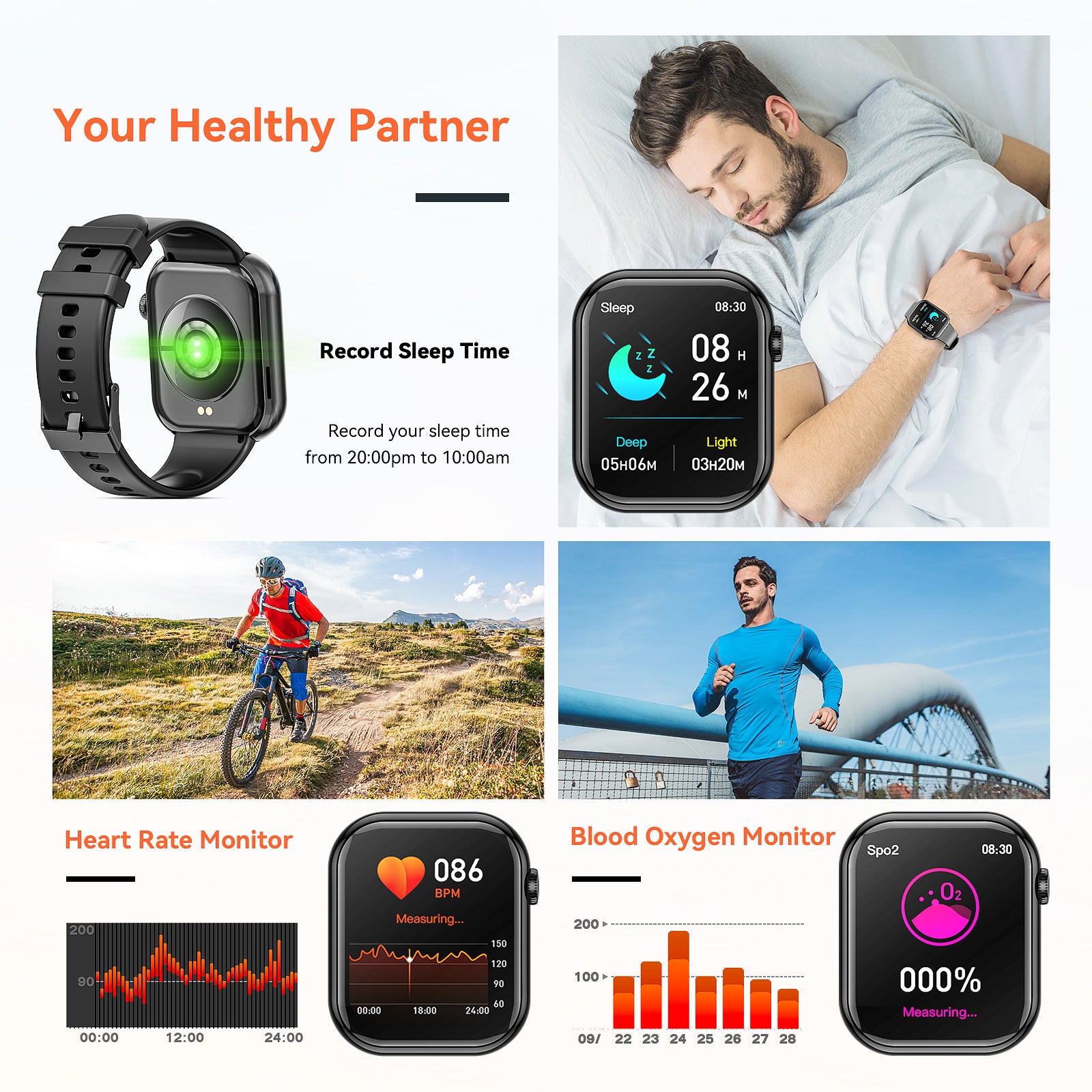 New A6 Wristband Smart Watch Touch Screen Ip67 Water Resistant Smartwatch  With Heart Rate Smart Bracelet Monitor Sport Running - Smart Watches -  AliExpress