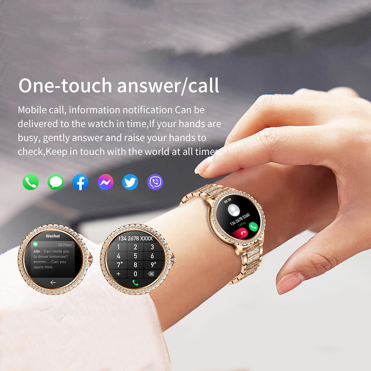 Smart Bracelet Blood Pressure Waterproof Sport Round Smartwatch Smart Clock  Fitness Tracker For Android Ios - Walmart.com
